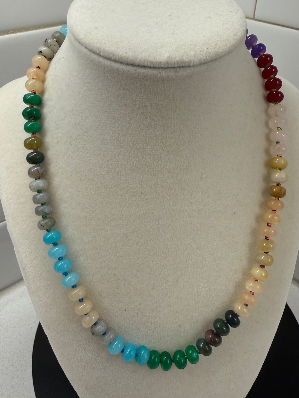Multicolor Beaded Gemstone Necklace - Vibrant Mixed Colors